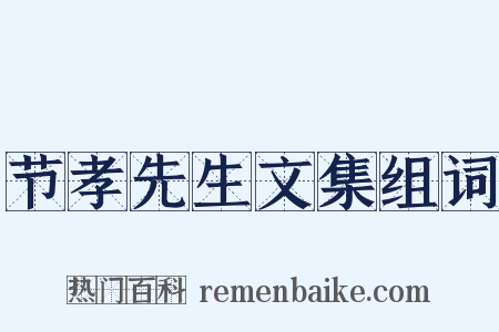 节孝先生文集组词是什么意思的图片